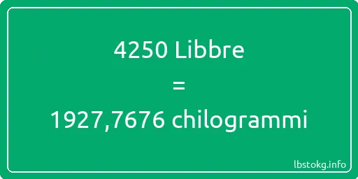 4250 Libbre a chilogrammi - 4250 Libbre a chilogrammi