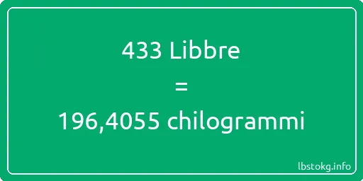 433 Libbre a chilogrammi - 433 Libbre a chilogrammi