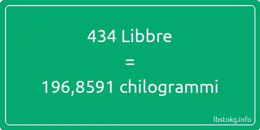 434 Libbre a chilogrammi - 434 Libbre a chilogrammi