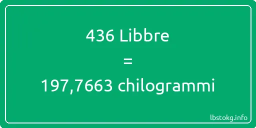 436 Libbre a chilogrammi - 436 Libbre a chilogrammi