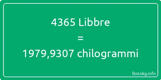 4365 Libbre a chilogrammi - 4365 Libbre a chilogrammi