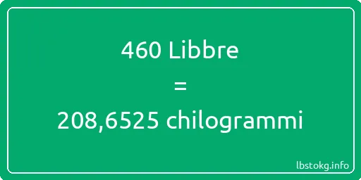 460 Libbre a chilogrammi - 460 Libbre a chilogrammi