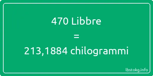 470 Libbre a chilogrammi - 470 Libbre a chilogrammi