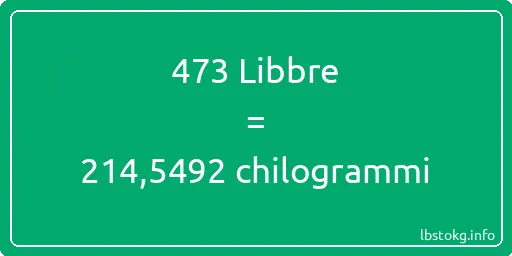 473 Libbre a chilogrammi - 473 Libbre a chilogrammi