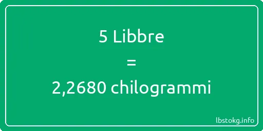 5 Libbre a chilogrammi - 5 Libbre a chilogrammi