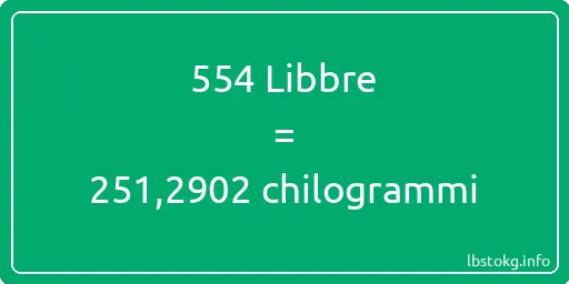 554 Libbre a chilogrammi - 554 Libbre a chilogrammi