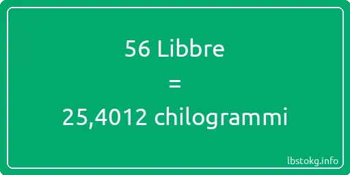 56 Libbre a chilogrammi - 56 Libbre a chilogrammi