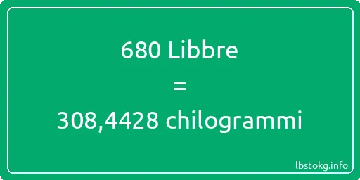 680 Libbre a chilogrammi - 680 Libbre a chilogrammi