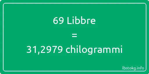 69 Libbre a chilogrammi - 69 Libbre a chilogrammi