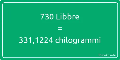 730 Libbre a chilogrammi - 730 Libbre a chilogrammi