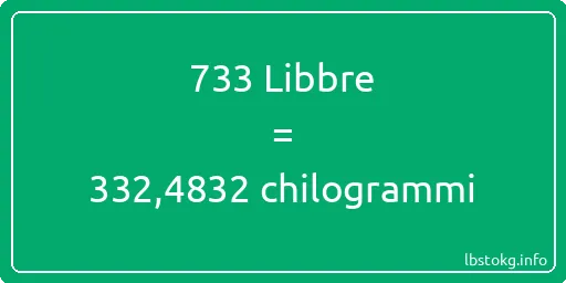 733 Libbre a chilogrammi - 733 Libbre a chilogrammi