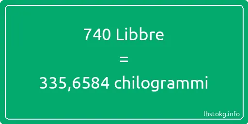 740 Libbre a chilogrammi - 740 Libbre a chilogrammi