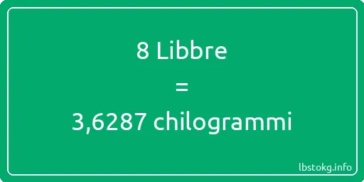 8 Libbre a chilogrammi - 8 Libbre a chilogrammi