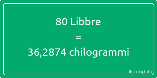 80 Libbre a chilogrammi - 80 Libbre a chilogrammi