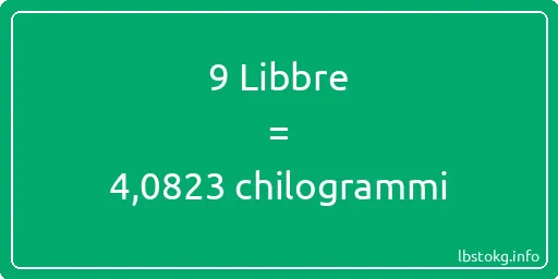 9 Libbre a chilogrammi - 9 Libbre a chilogrammi