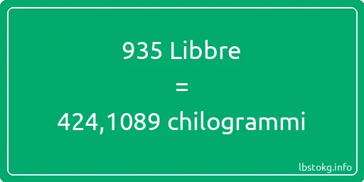 935 Libbre a chilogrammi - 935 Libbre a chilogrammi