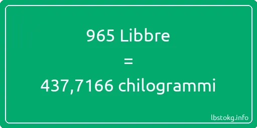 965 Libbre a chilogrammi - 965 Libbre a chilogrammi