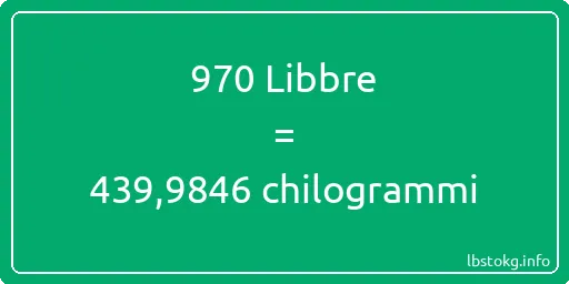 970 Libbre a chilogrammi - 970 Libbre a chilogrammi