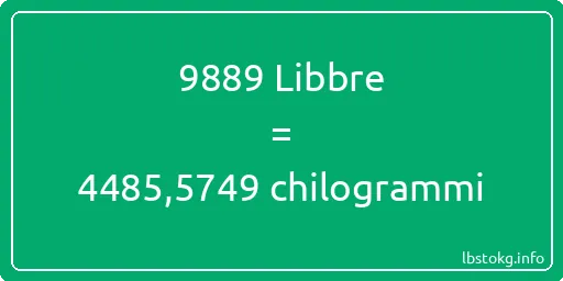 9889 Libbre a chilogrammi - 9889 Libbre a chilogrammi