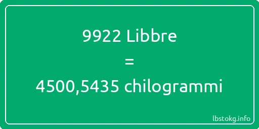 9922 Libbre a chilogrammi - 9922 Libbre a chilogrammi