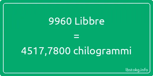 9960 Libbre a chilogrammi - 9960 Libbre a chilogrammi