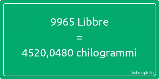 9965 Libbre a chilogrammi - 9965 Libbre a chilogrammi