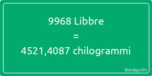 9968 Libbre a chilogrammi - 9968 Libbre a chilogrammi