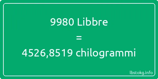 9980 Libbre a chilogrammi - 9980 Libbre a chilogrammi