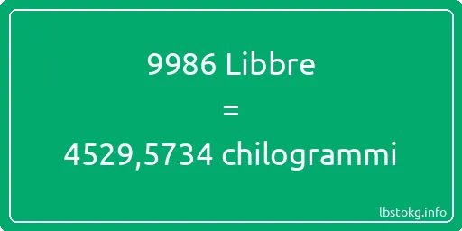 9986 Libbre a chilogrammi - 9986 Libbre a chilogrammi