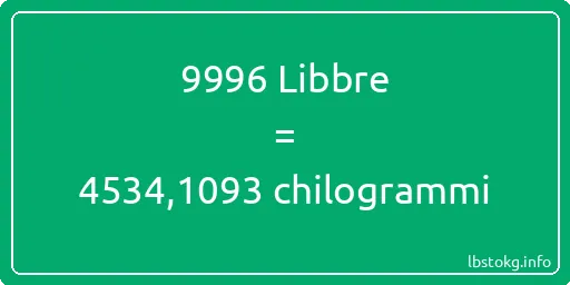 9996 Libbre a chilogrammi - 9996 Libbre a chilogrammi