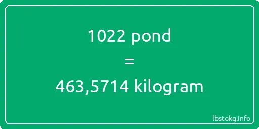 1022 pond naar kilogram - 1022 pond naar kilogram