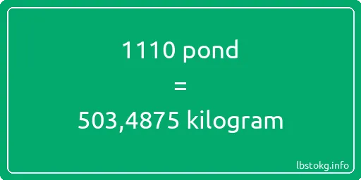 1110 pond naar kilogram - 1110 pond naar kilogram