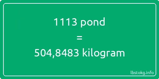 1113 pond naar kilogram - 1113 pond naar kilogram