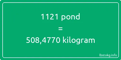 1121 pond naar kilogram - 1121 pond naar kilogram