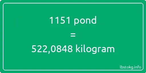 1151 pond naar kilogram - 1151 pond naar kilogram