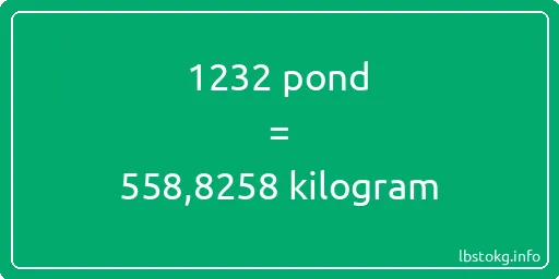 1232 pond naar kilogram - 1232 pond naar kilogram