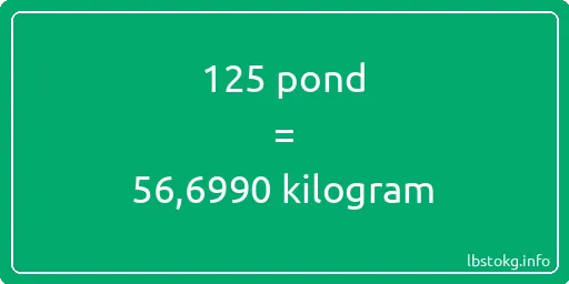 125 pond naar kilogram - 125 pond naar kilogram