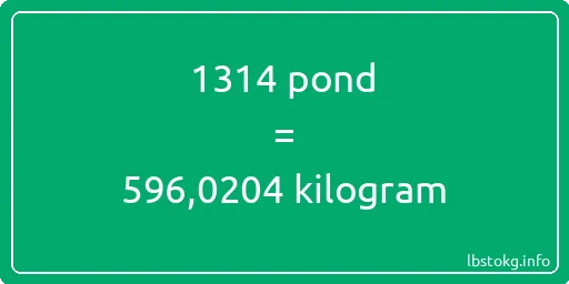 1314 pond naar kilogram - 1314 pond naar kilogram