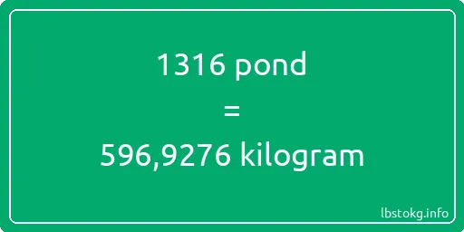 1316 pond naar kilogram - 1316 pond naar kilogram