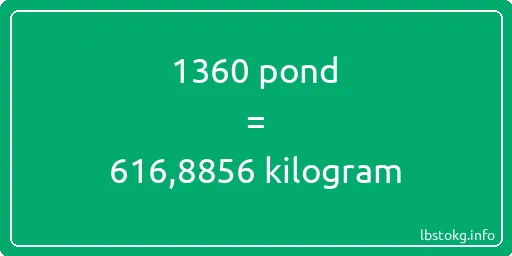 1360 pond naar kilogram - 1360 pond naar kilogram