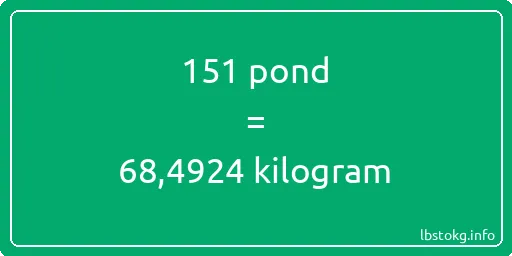 151 pond naar kilogram - 151 pond naar kilogram