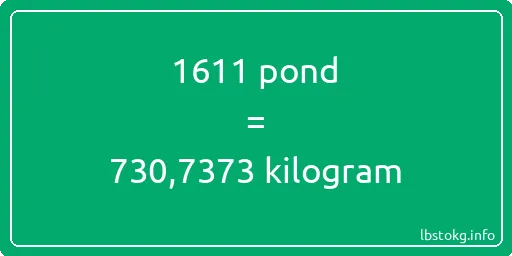 1611 pond naar kilogram - 1611 pond naar kilogram