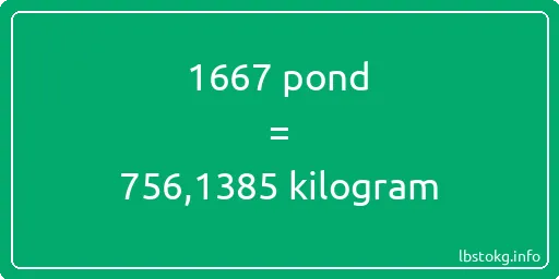 1667 pond naar kilogram - 1667 pond naar kilogram