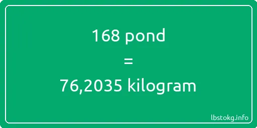 168 pond naar kilogram - 168 pond naar kilogram