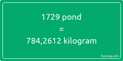 1729 pond naar kilogram - 1729 pond naar kilogram