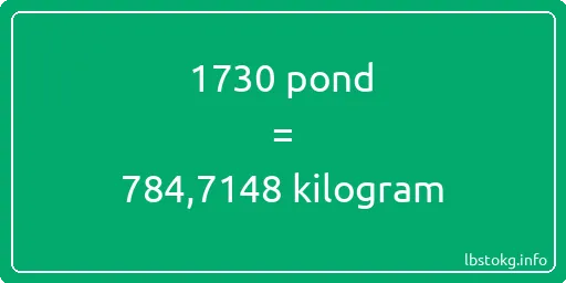 1730 pond naar kilogram - 1730 pond naar kilogram