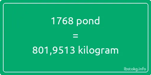 1768 pond naar kilogram - 1768 pond naar kilogram