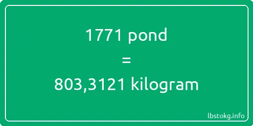 1771 pond naar kilogram - 1771 pond naar kilogram