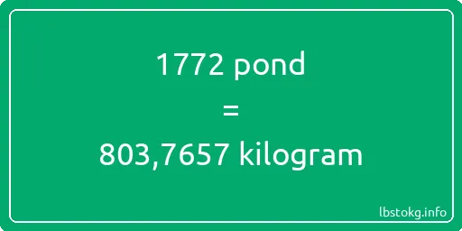 1772 pond naar kilogram - 1772 pond naar kilogram