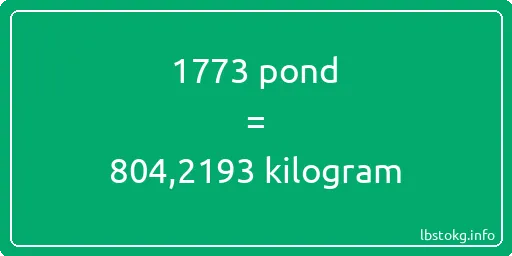 1773 pond naar kilogram - 1773 pond naar kilogram